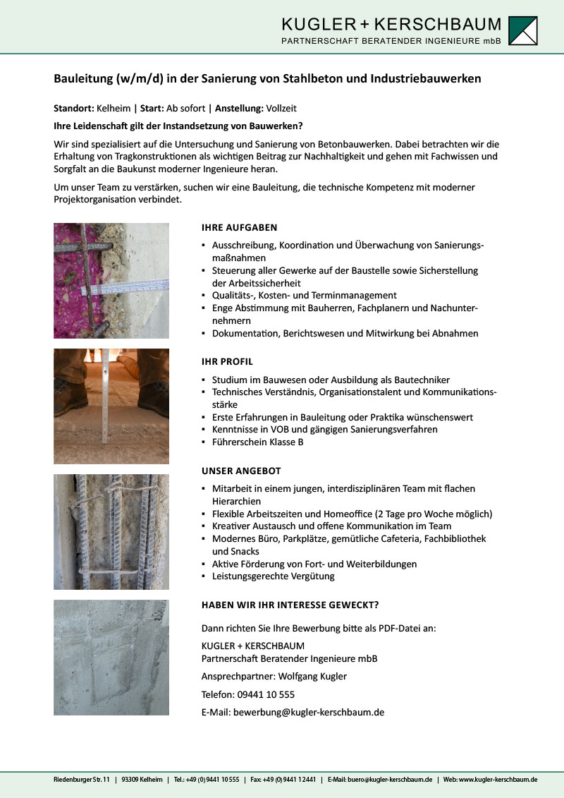 Bauleitung (w/m/d) gesucht