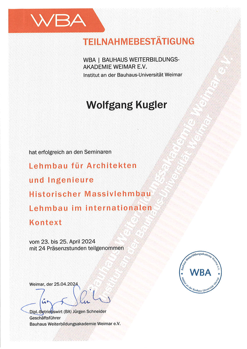 Lehmbau-Fortbildungen